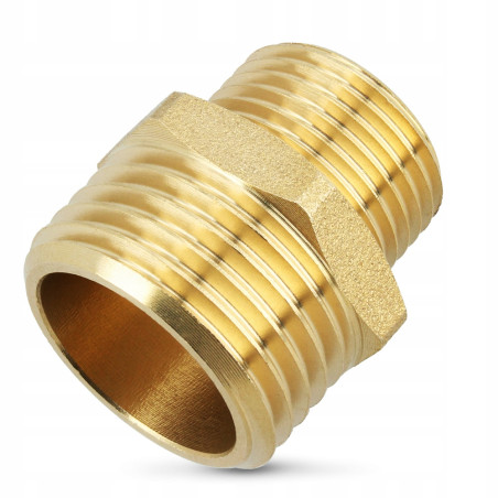 w   nypel gwint zewnętrzny  3/4"gwint zew mosiężny